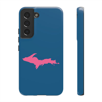 Michigan Upper Peninsula Tough Phone Case (Blueberry w/ Pink UP Outline) | Samsung & Pixel Android