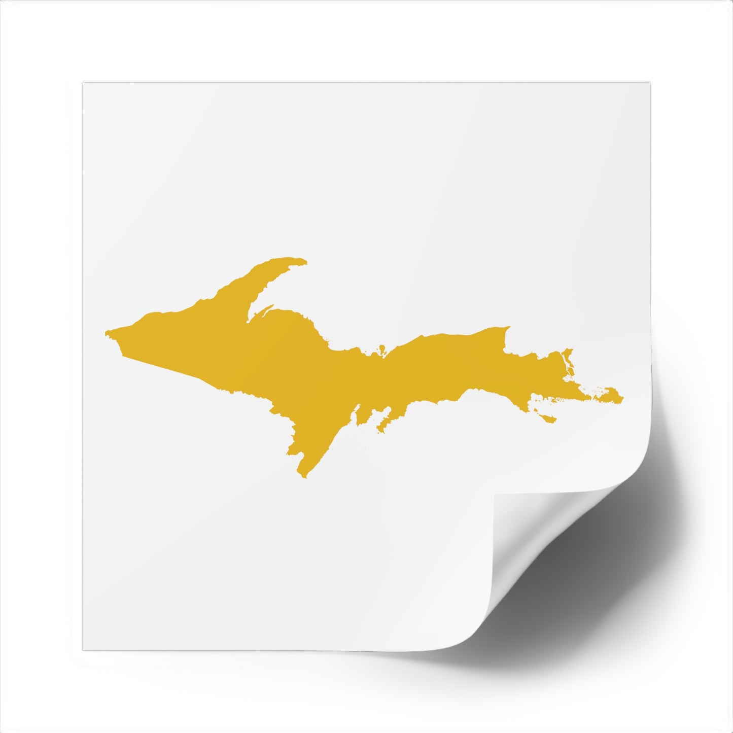 Michigan Upper Peninsula Square Sticker (w/ Gold UP Outline) | Indoor/Outdoor