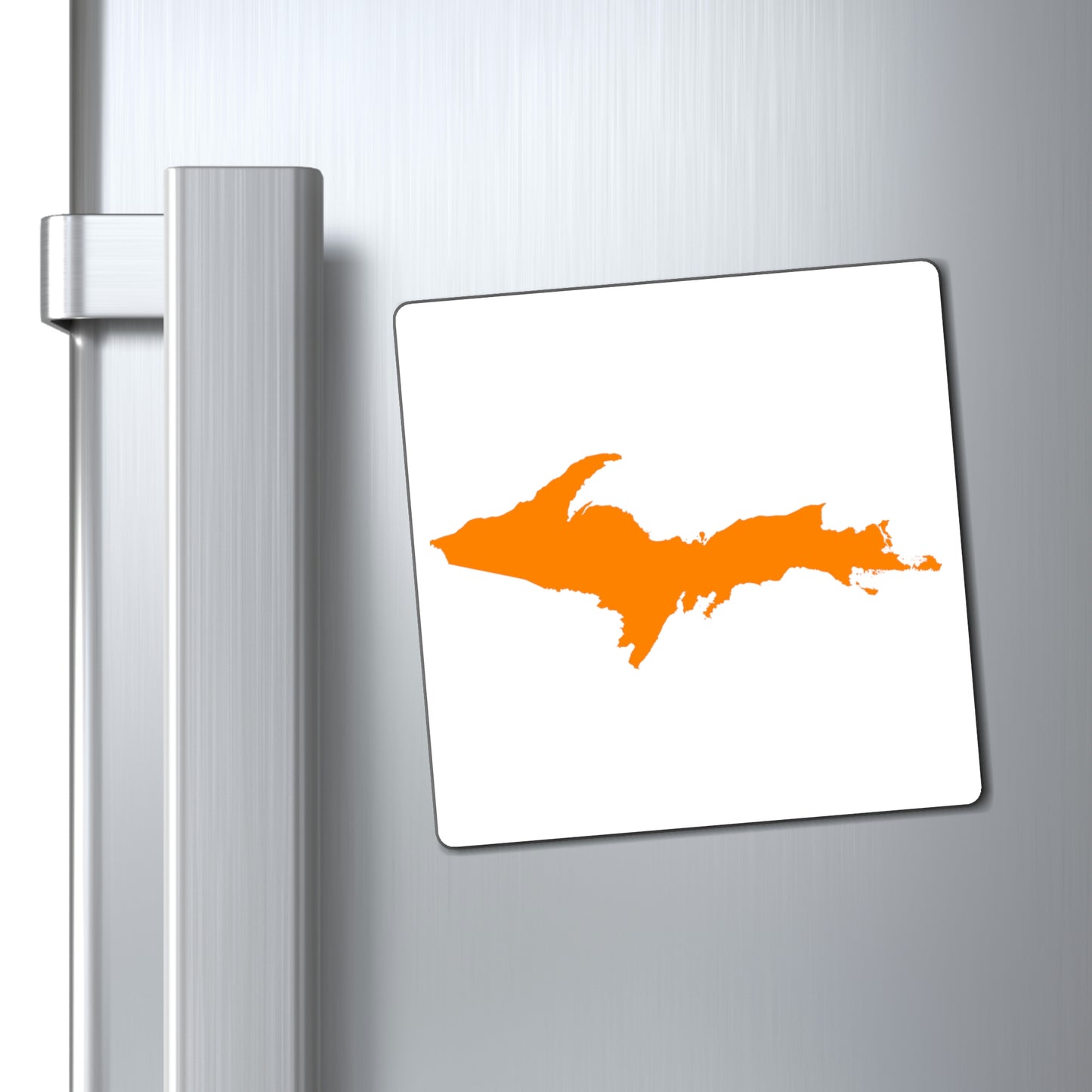 Michigan Upper Peninsula Square Magnet (w/ Orange UP Outline)