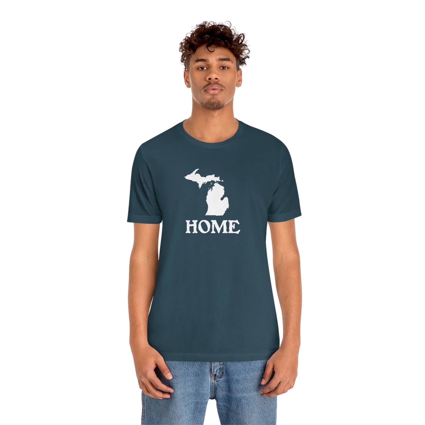 Michigan 'Home' T-Shirt (Woodcut Font) | Unisex Standard Fit