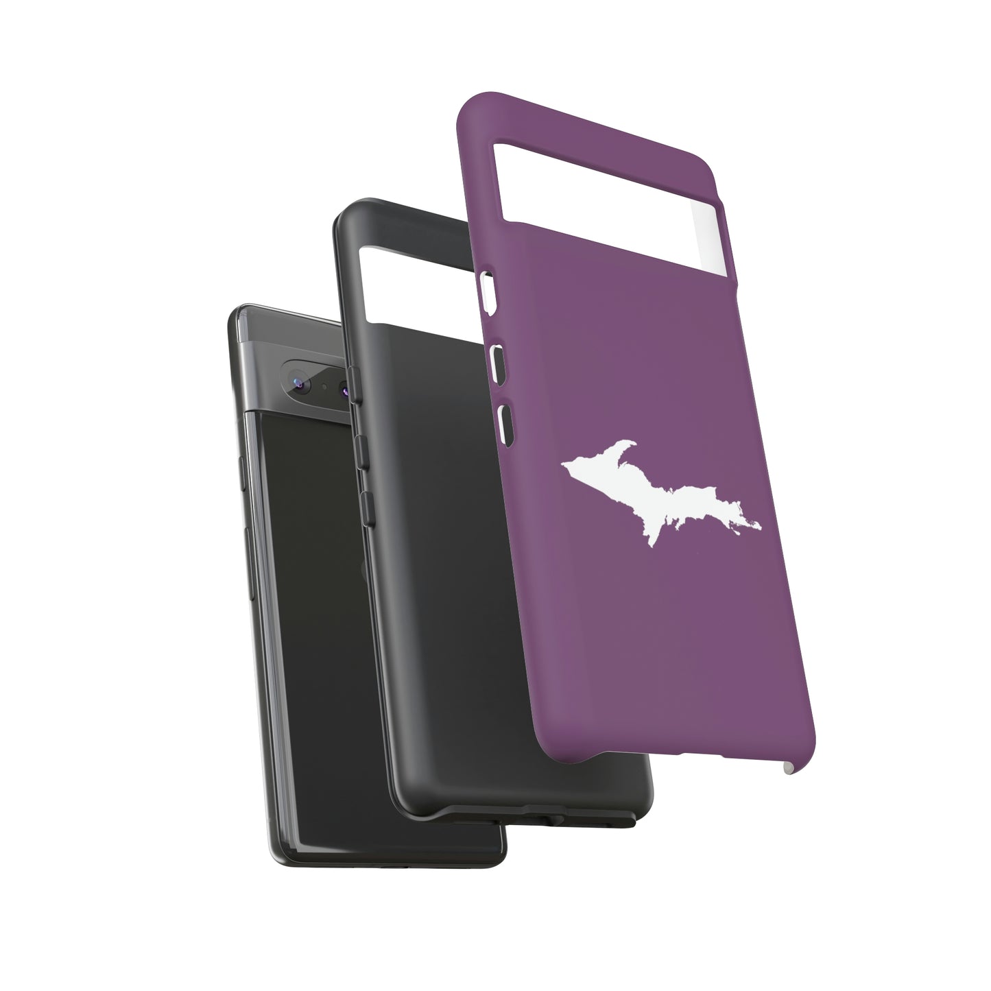 Michigan Upper Peninsula Tough Phone Case (Plum w/ UP Outline) | Samsung & Pixel Android