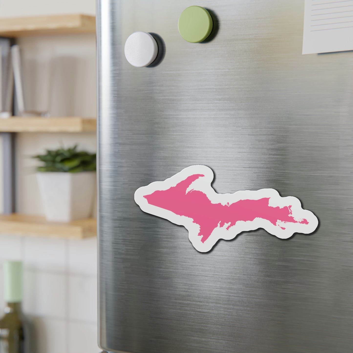 Michigan Upper Peninsula Kiss Cut Magnet (w/ Pink UP Outline)