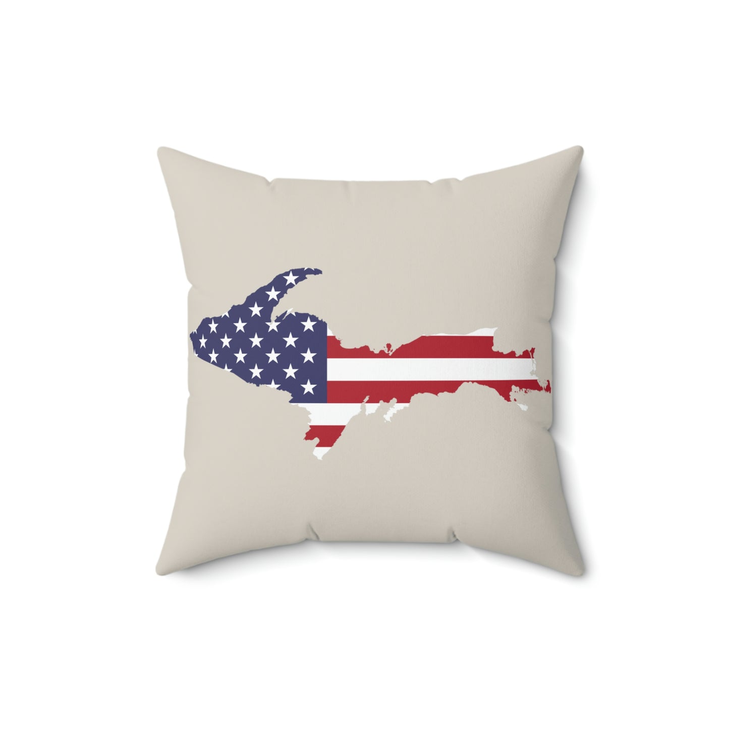 Michigan Upper Peninsula Accent Pillow (w/ UP USA Flag Outline) | Canvas Color