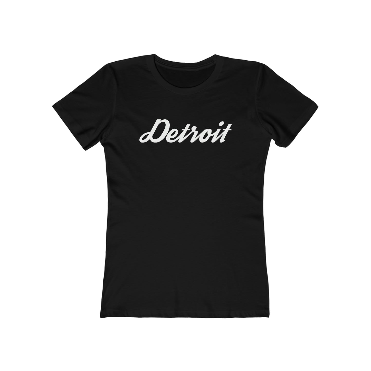 Detroit' T-Shirt (Retro Script Font) | Women's Boyfriend Cut