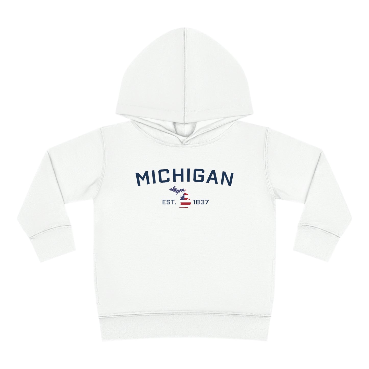 'Michigan EST 1837' Hoodie (With MI USA Flag Outline) | Unisex Toddler