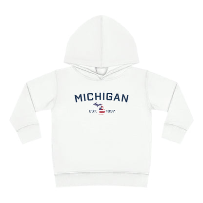 'Michigan EST 1837' Hoodie (With MI USA Flag Outline) | Unisex Toddler