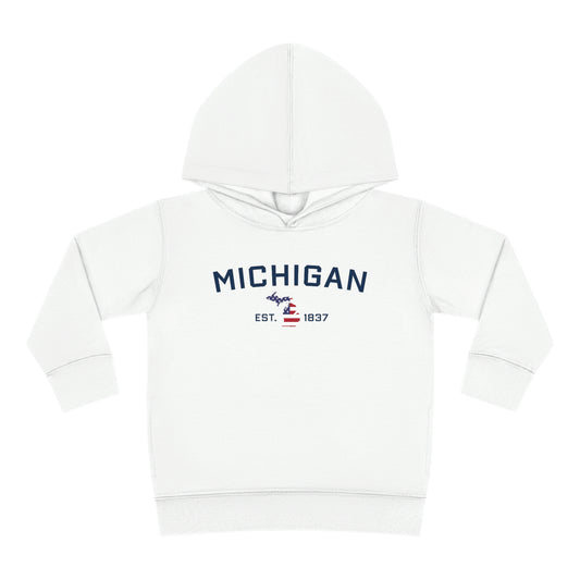 'Michigan EST 1837' Hoodie (With MI USA Flag Outline) | Unisex Toddler