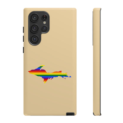 Michigan Upper Peninsula Tough Phone Case (Maple Color w/ UP Pride Flag Outline) | Samsung & Pixel Android