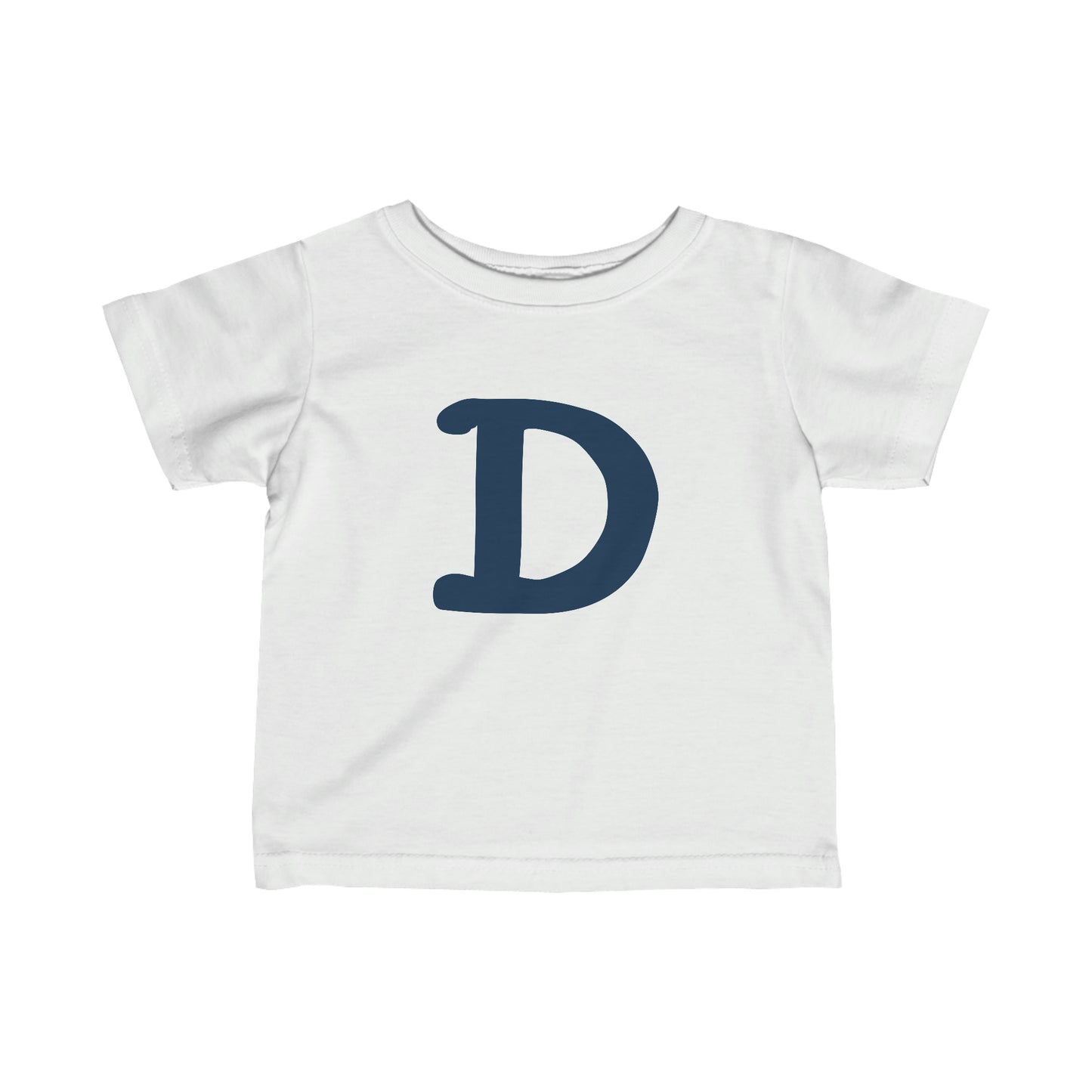 Detroit 'Old French D' T-Shirt (White/Navy Full Body Outline) |  Infant Short Sleeve