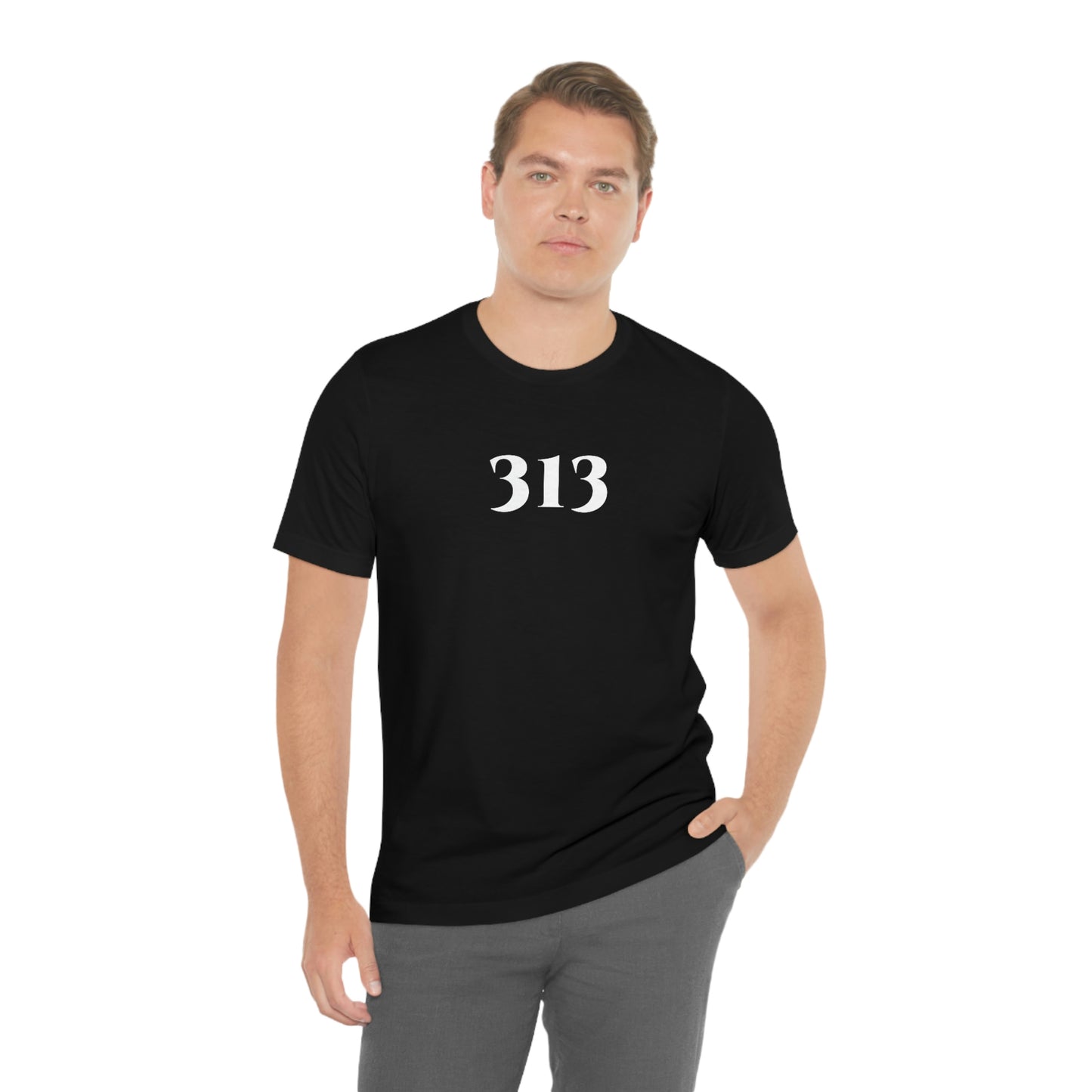 Detroit '313' T-Shirt (Roman Serif Font) | Unisex Standard Fit