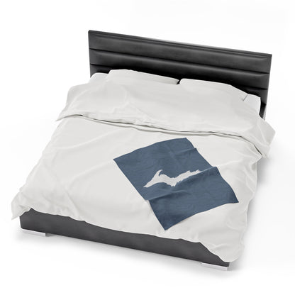 Michigan Upper Peninsula Plush Blanket (w/ UP Outline) | B-24 Liberator Grey