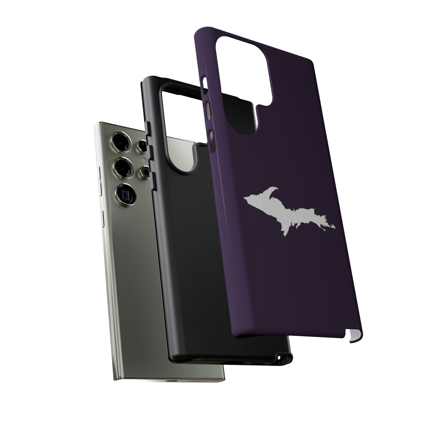 Michigan Upper Peninsula Tough Phone Case (Blackcurrant w/ UP Outline) | Samsung & Pixel Android