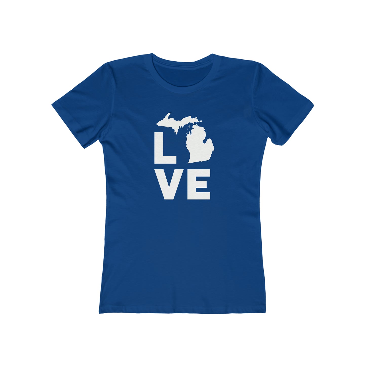 Michigan 'Love' T-Shirt (Geometric Sans Font) | Women's Boyfriend Cut