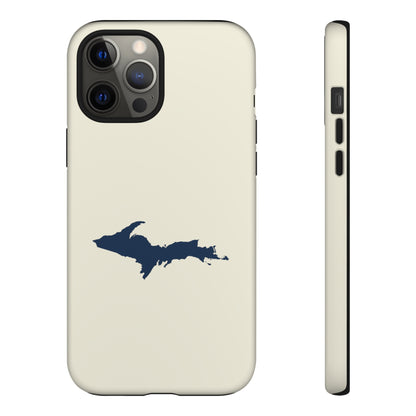 Michigan Upper Peninsula Tough Phone Case (Ivory w/ UP Outline) | Apple iPhone