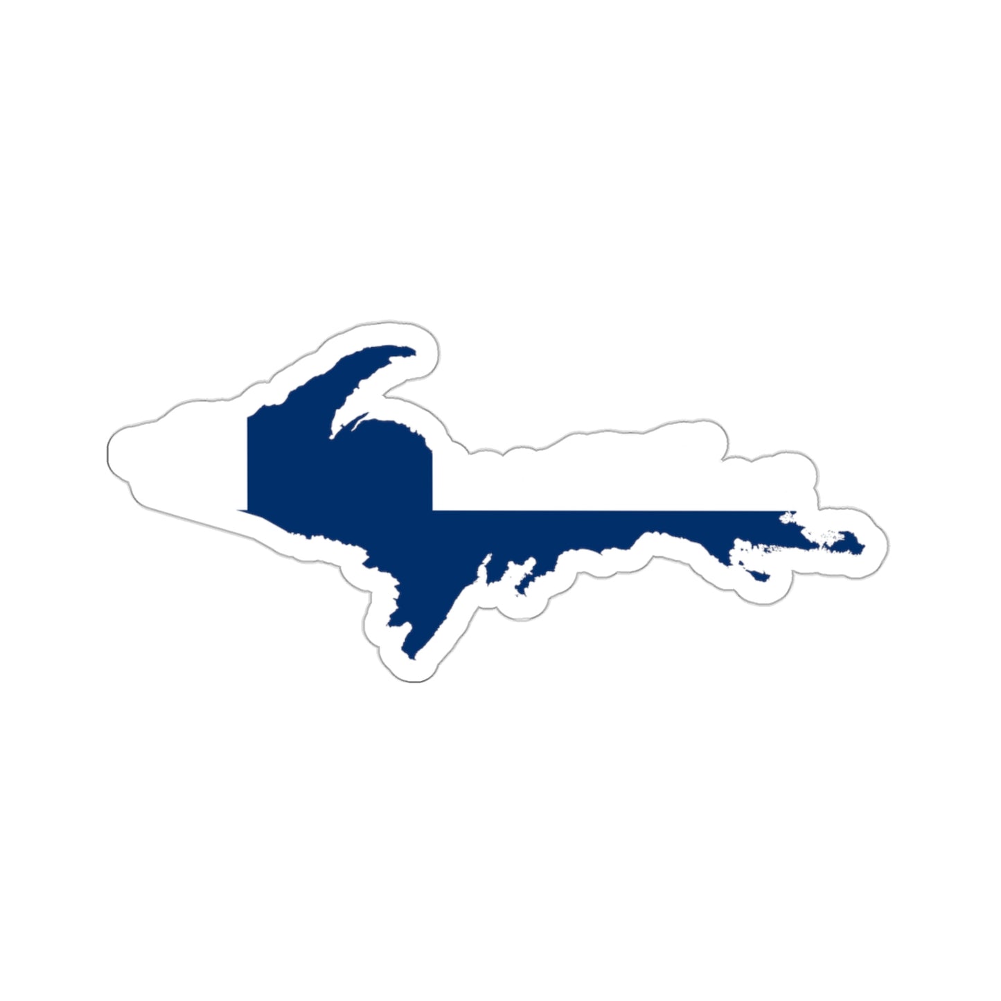 Michigan Upper Peninsula Kiss-Cut Sticker (w/ UP Finland Flag Outline)