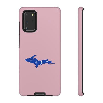 Michigan Upper Peninsula Tough Phone Case (Pink w/ UP Quebec Flag Outline) | Samsung & Pixel Android