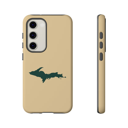 Michigan Upper Peninsula Tough Phone Case (Maple Color w/ Green UP Outline) | Samsung & Pixel Android