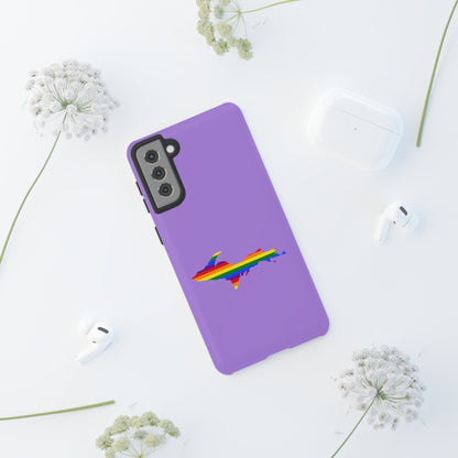 Michigan Upper Peninsula Tough Phone Case (Lavender w/ UP Pride Flag Outline) | Samsung & Pixel Android