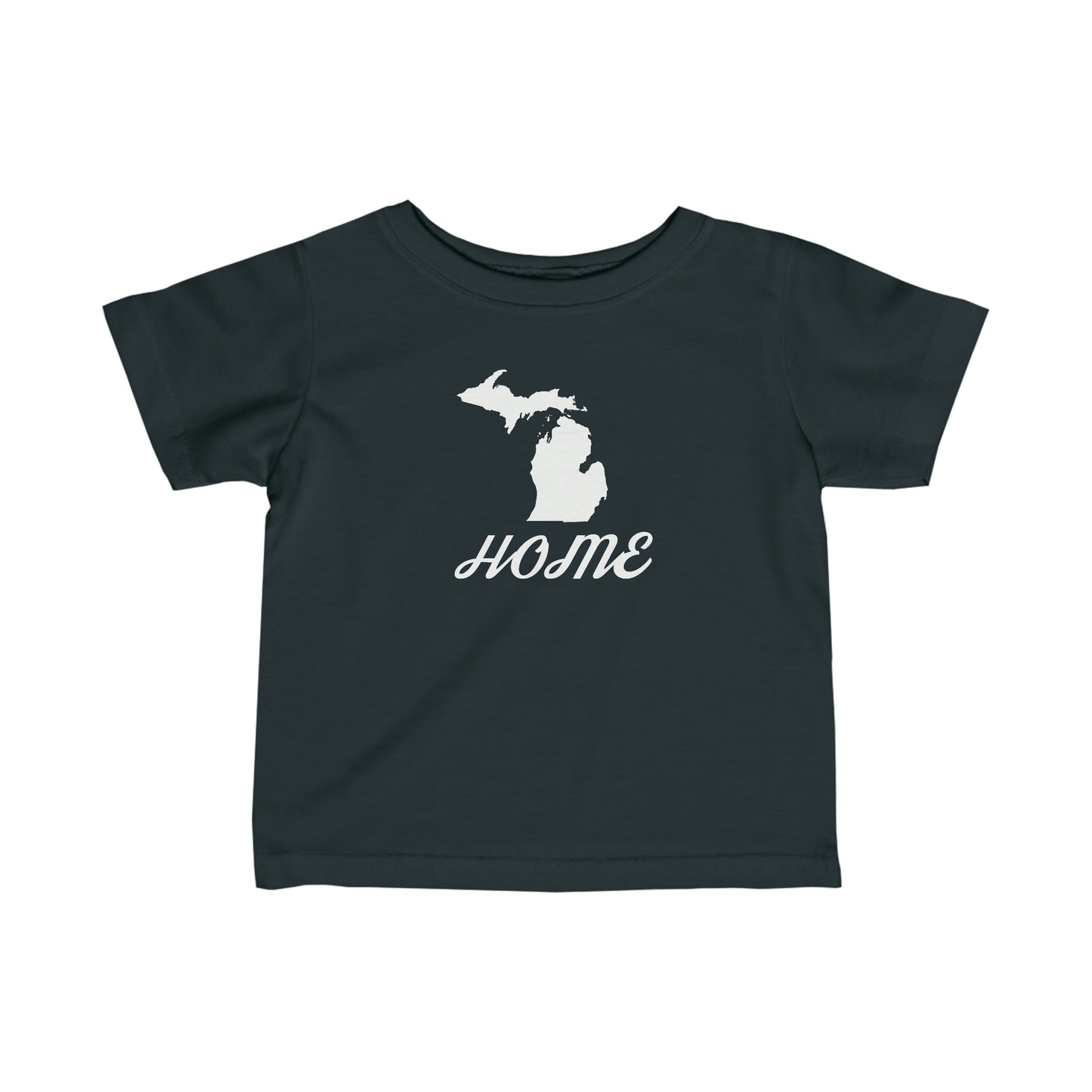 Michigan 'Home' T-Shirt (Retro Script Font) |  Infant Short Sleeve