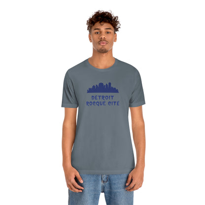 'Détroit Rocque Cité' with Skyline T-Shirt | Unisex Standard Fit