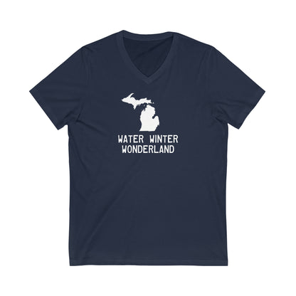 'Water Winter Wonderland' Michigan T-Shirt | Unisex V-Neck