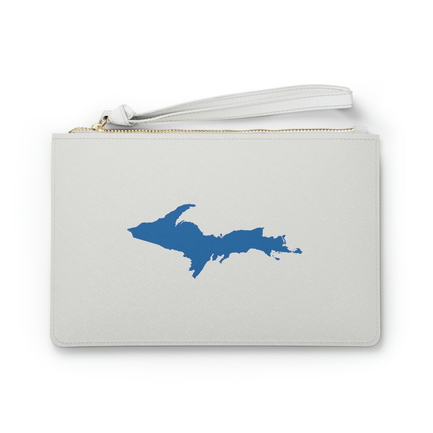 Michigan Upper Peninsula Clutch Bag (Birch Bark White w/ Azure UP Outline)