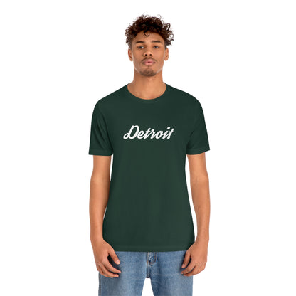 'Detroit' T-Shirt (Retro Script Font) | Unisex Standard Fit