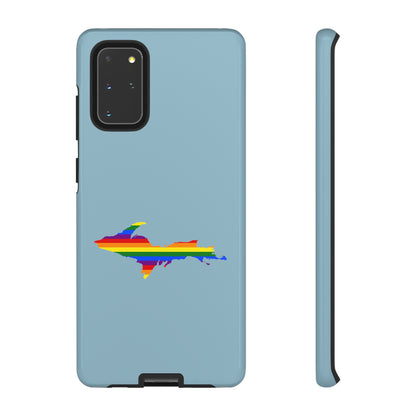 Michigan Upper Peninsula Tough Phone Case (Opal Blue w/ UP Pride Flag Outline) | Samsung & Pixel Android