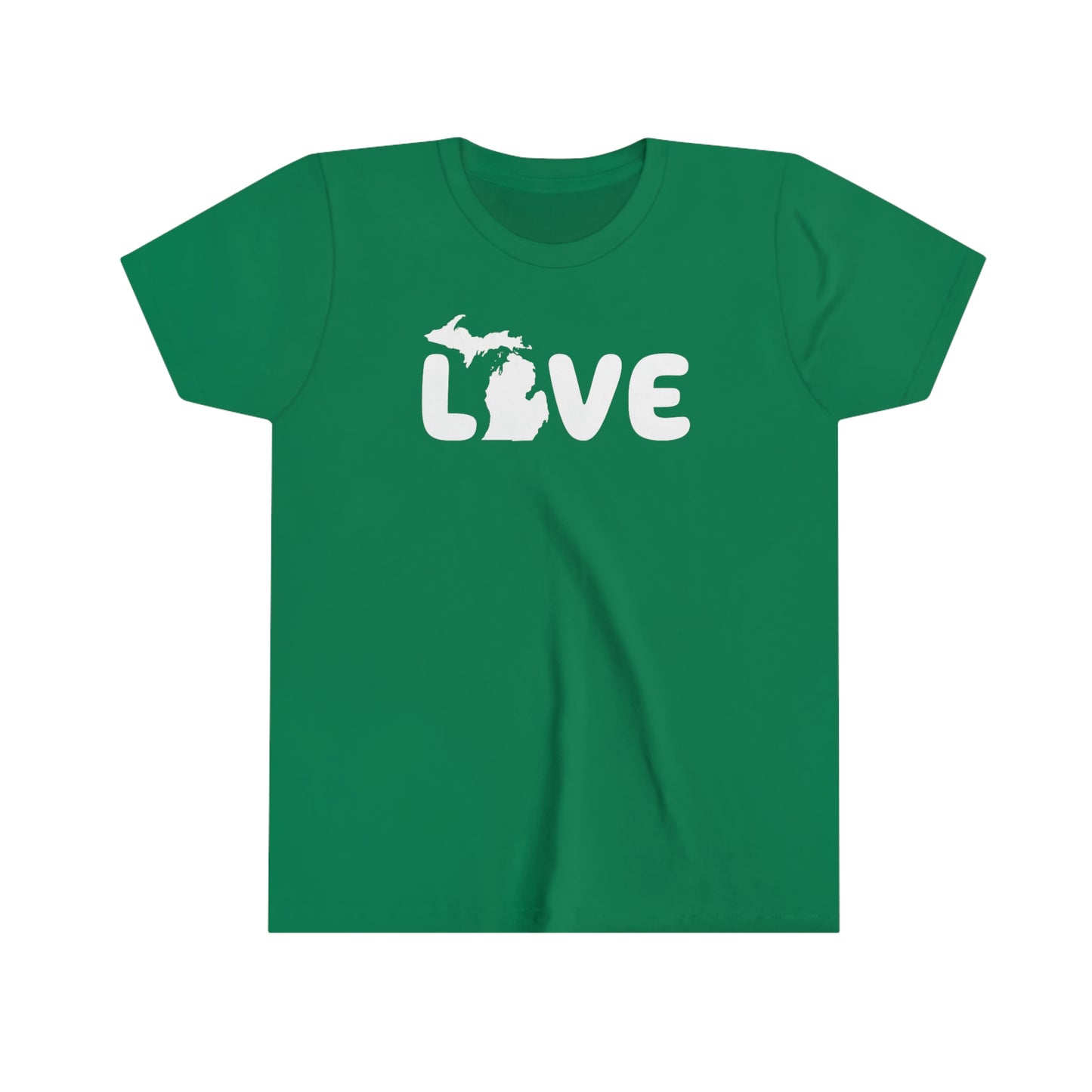 Michigan 'Love' T-Shirt (Rounded Children's Font) | Youth Short Sleeve