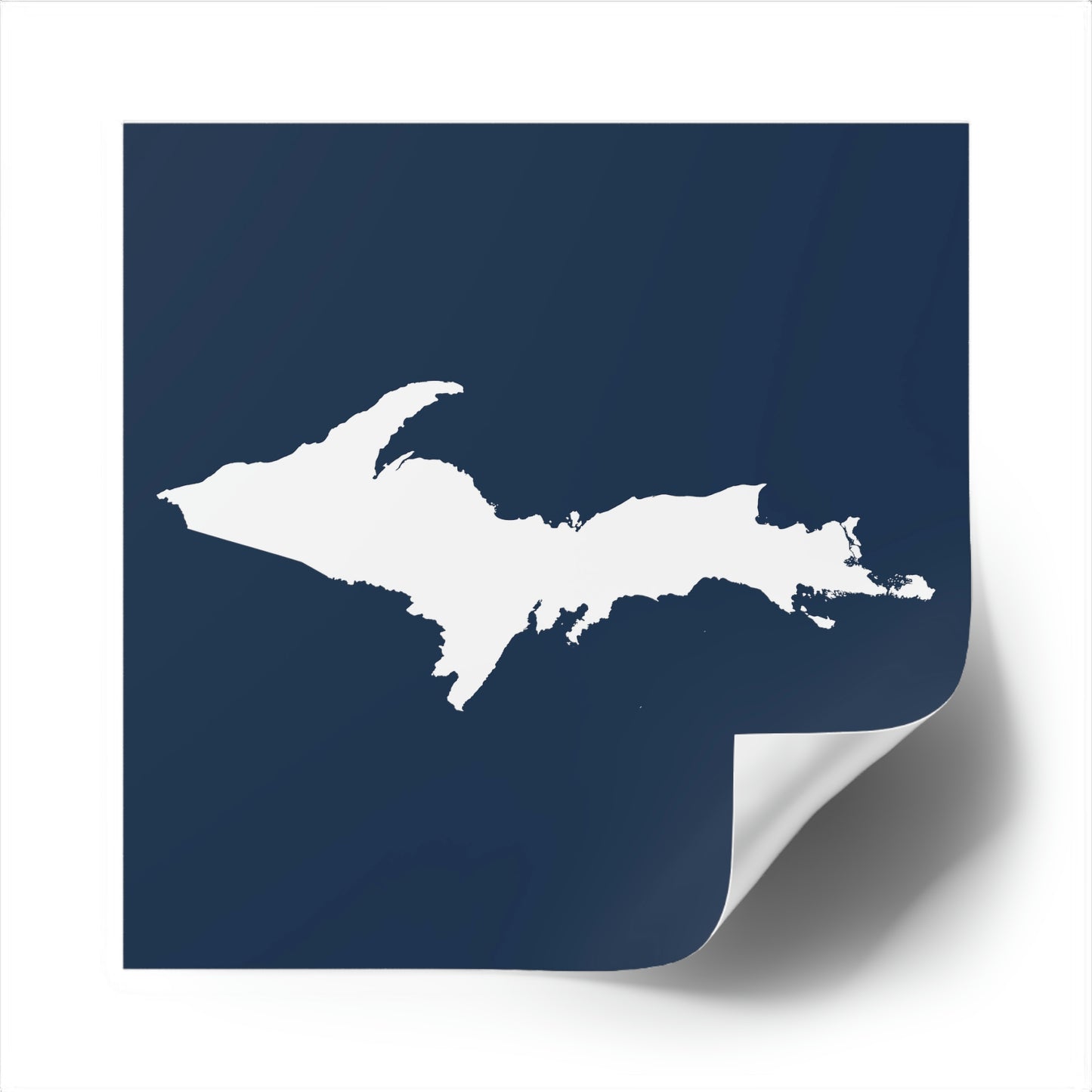 Michigan Upper Peninsula Square Sticker (Navy w/ UP Outline) | Indoor/Outdoor