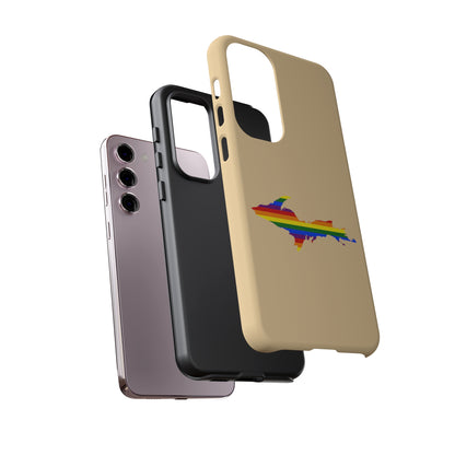 Michigan Upper Peninsula Tough Phone Case (Maple Color w/ UP Pride Flag Outline) | Samsung & Pixel Android