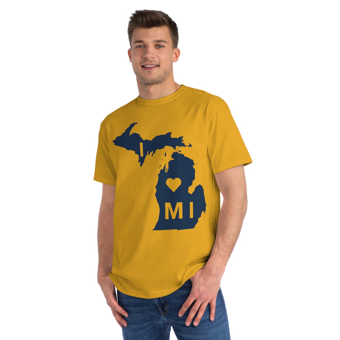 'I ♡ Michigan' T-Shirt (Full Body Outline) | Organic Unisex