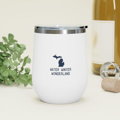 'Water Winter Wonderland' Michigan Insulated Wine Tumbler | 12oz Stainless Steel - Circumspice Michigan