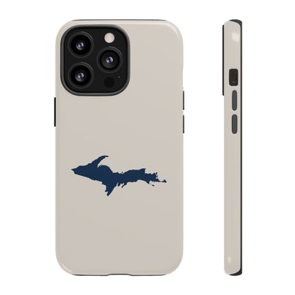 Michigan Upper Peninsula Tough Phone Case (Canvas Color w/ UP Outline) | Apple iPhone