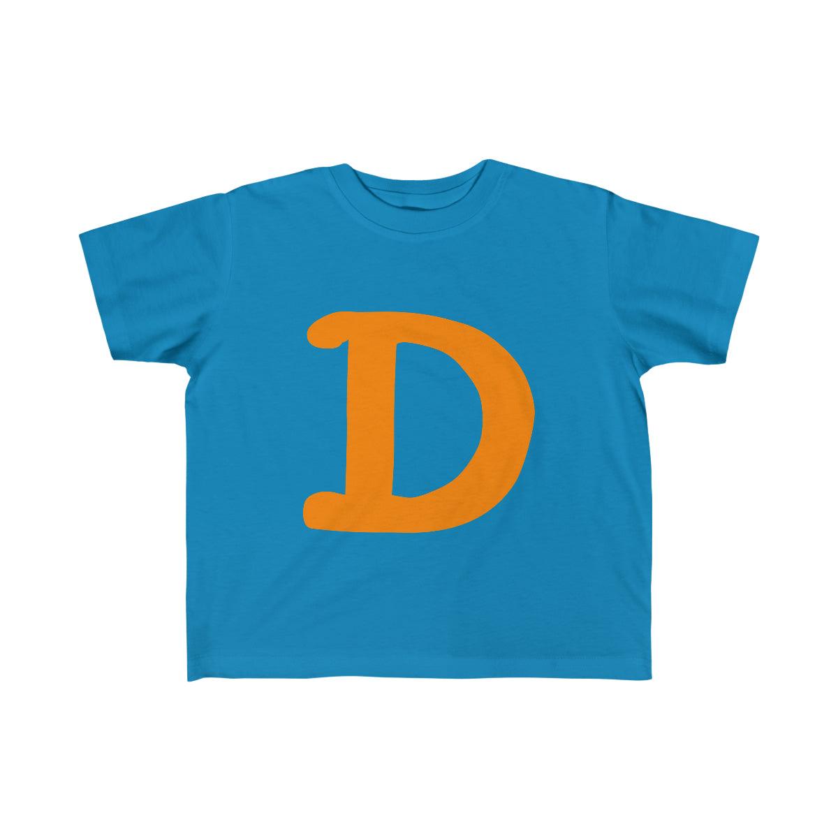 Detroit 'Old French D' T-Shirt  (Orange Full Body Outline) | Toddler Short Sleeve - Circumspice Michigan