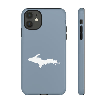 Michigan Upper Peninsula Tough Phone Case (B24 Liberator Grey w/ UP Outline) | Apple iPhone