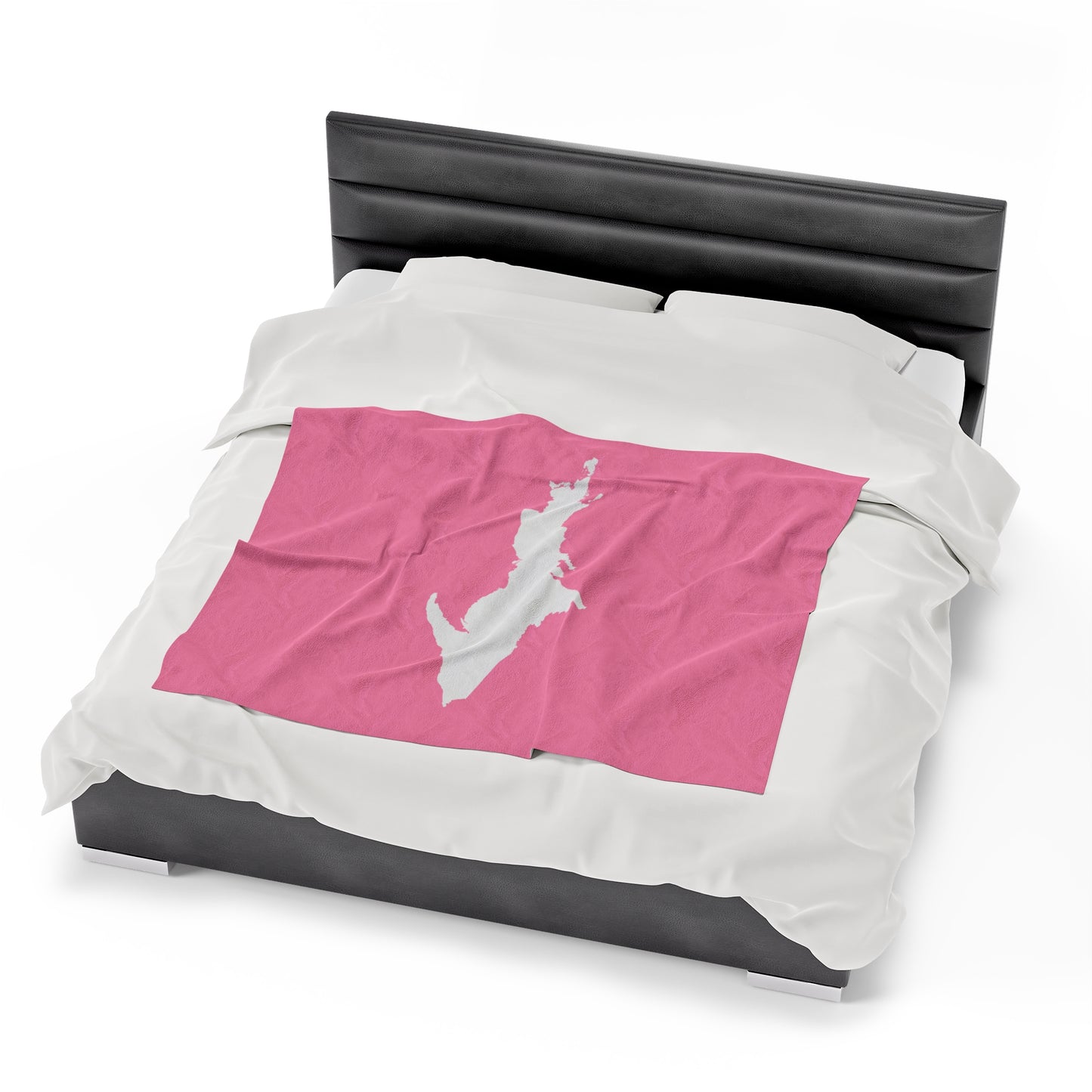 Michigan Upper Peninsula Plush Blanket (w/ UP Outline) | '67 Caddie Pink