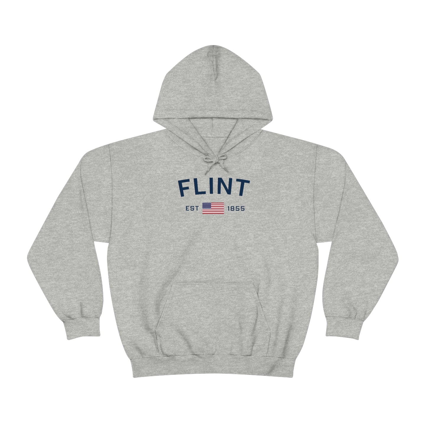 'Flint EST 1855' Hoodie (w/USA Flag Outline) | Unisex Standard