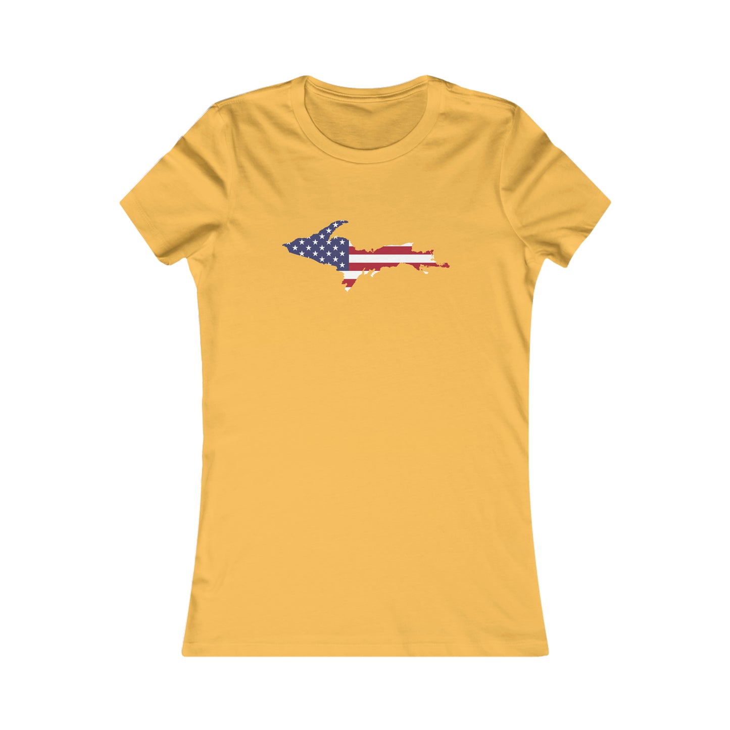 Michigan Upper Peninsula T-Shirt (w/ UP USA Flag Outline) | Women's Slim Fit