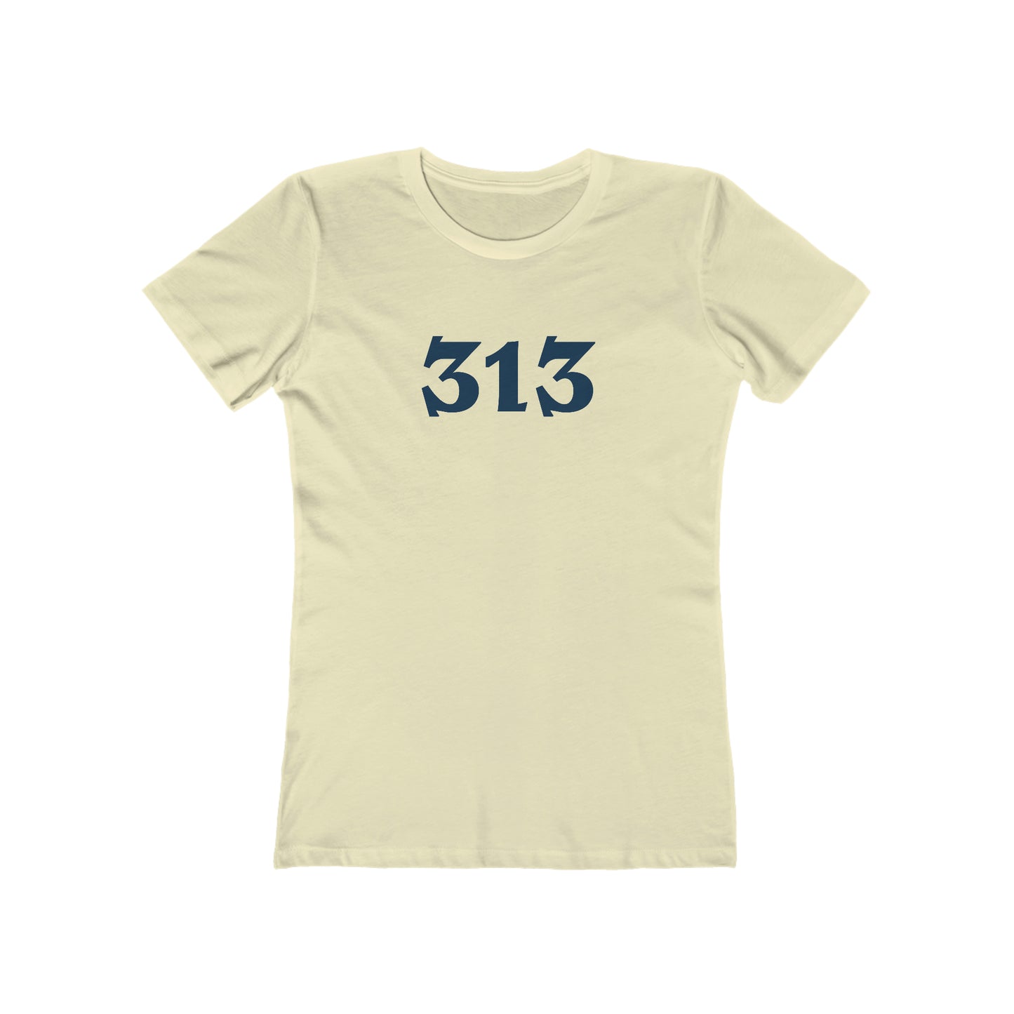 Detroit '313' T-Shirt (Angry Serif Font) | Women's Boyfriend Cut