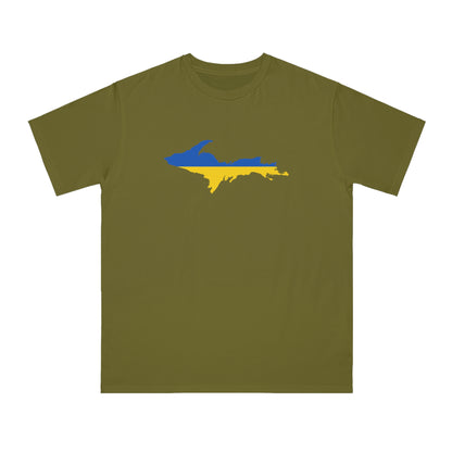 Michigan Upper Peninsula T-Shirt (w/ UP Ukraine Flag Outline) | Organic Unisex