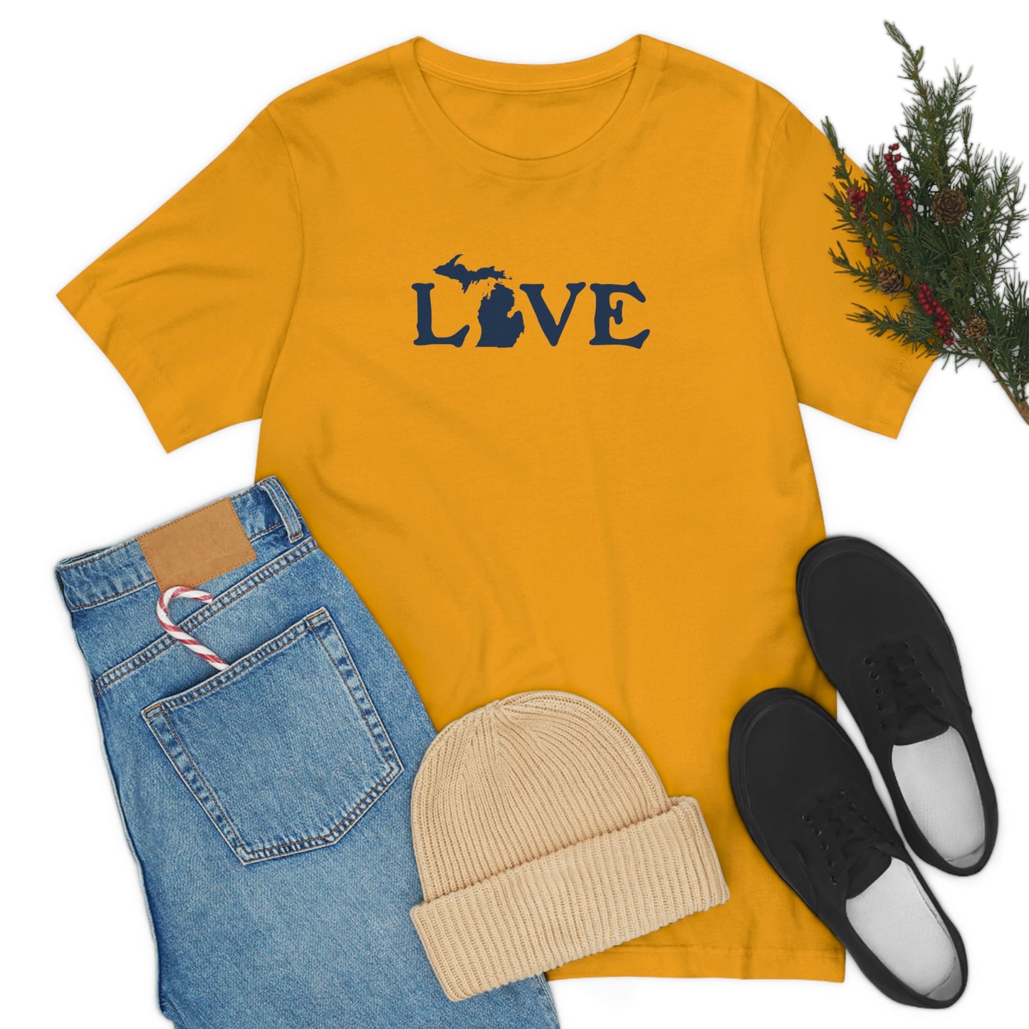 Michigan 'Love' T-Shirt (Woodcut Font) | Unisex Standard Fit