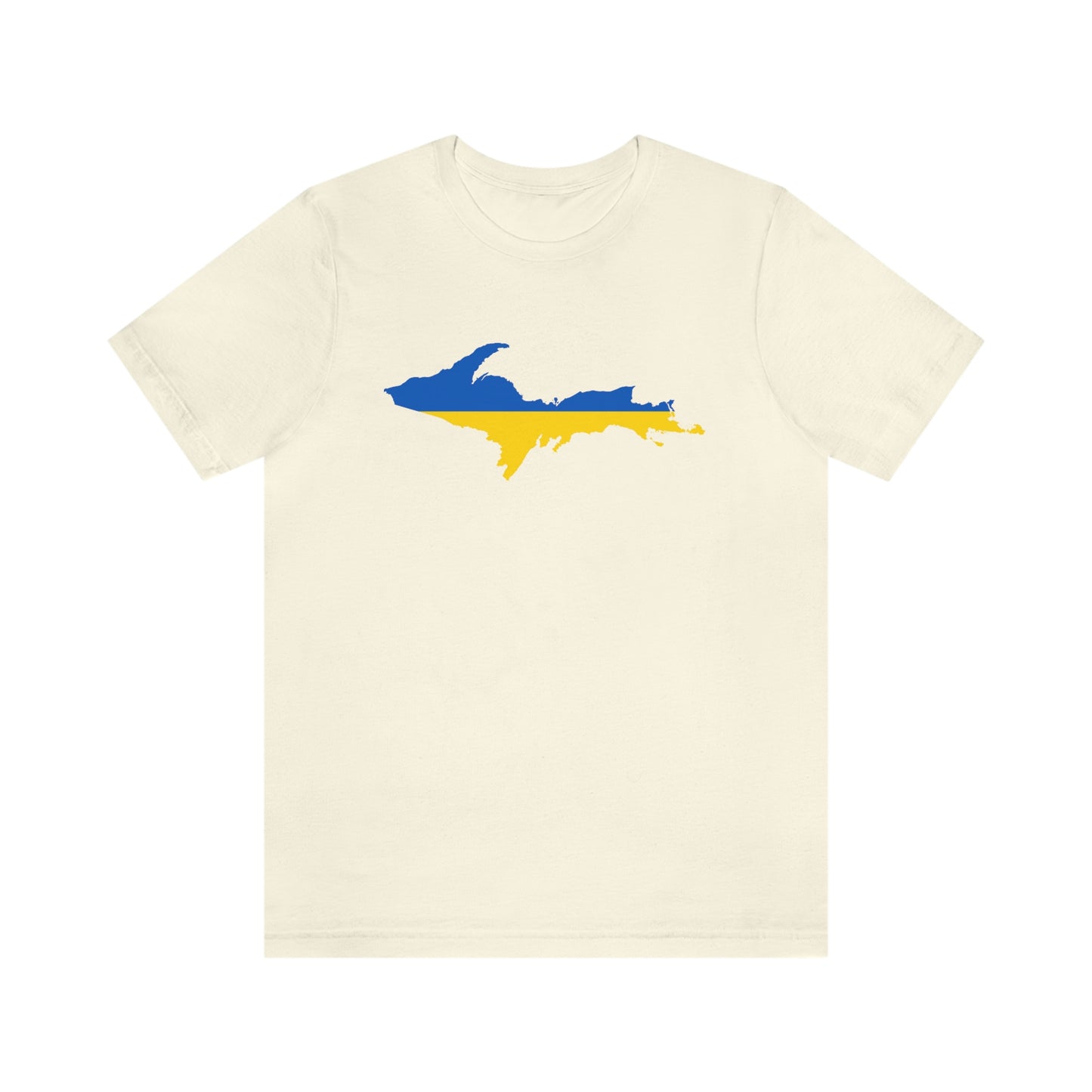 Michigan Upper Peninsula T-Shirt (w/ UP Ukraine Flag Outline) | Unisex Standard Fit