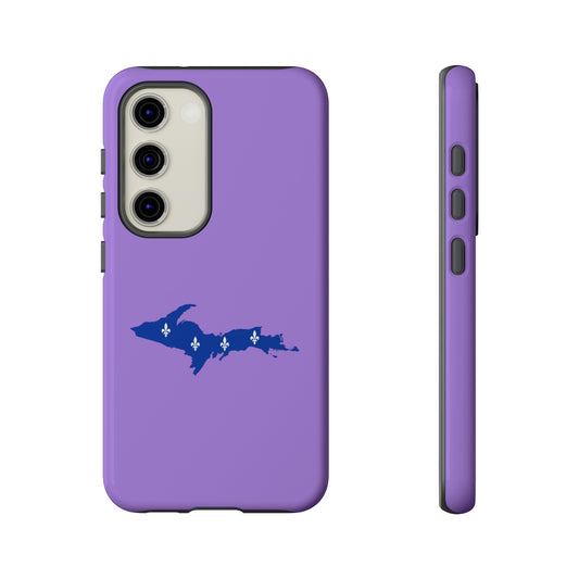 Michigan Upper Peninsula Tough Phone Case (Lavender w/ UP Quebec Flag Outline) | Samsung & Pixel Android