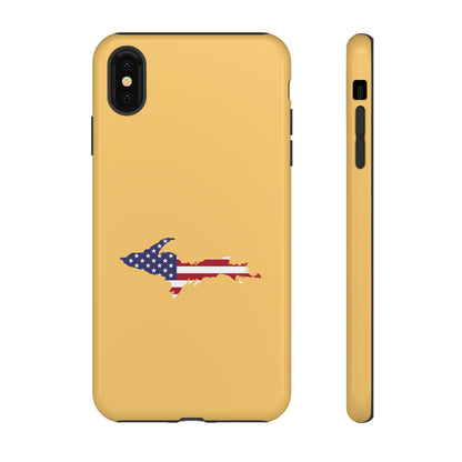 Michigan Upper Peninsula Tough Phone Case (Citrine w/ UP USA Outline) | Apple iPhone