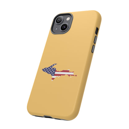 Michigan Upper Peninsula Tough Phone Case (Citrine w/ UP USA Outline) | Apple iPhone