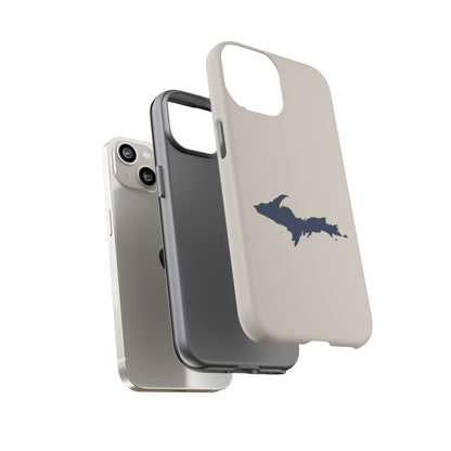 Michigan Upper Peninsula Tough Phone Case (Canvas Color w/ UP Outline) | Apple iPhone