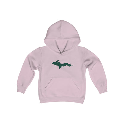 Michigan Upper Peninsula Hoodie (w/ Green UP Outline)| Unisex Youth