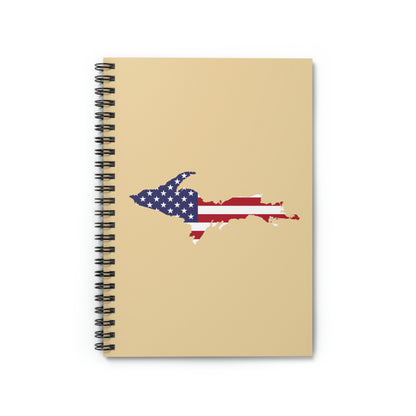 Michigan Upper Peninsula Spiral Notebook (w/ UP USA Flag Outline) | Maple Color