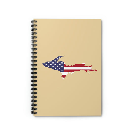 Michigan Upper Peninsula Spiral Notebook (w/ UP USA Flag Outline) | Maple Color